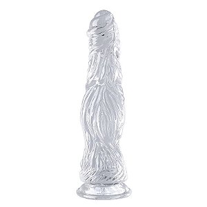 PRÓTESE REALÍSTICA TRANSPARENTE COM VENTOSA 27,5 X 6,5CM EM JELLY ALIEN