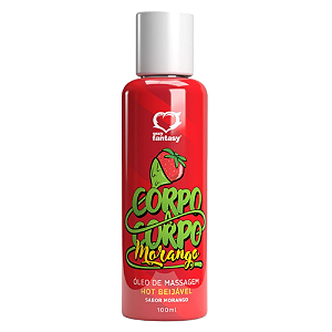 ÓLEO DE MASSAGEM BEIJÁVEL HOT CORPO A CORPO MORANGO