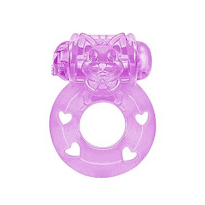 ANEL PENIANO VIBRADOR COM BICHINHO ROSA