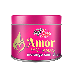 VELA TÉRMICA BEIJÁVEL PARA MASSAGEM AMOR EM CHAMAS MORANGO