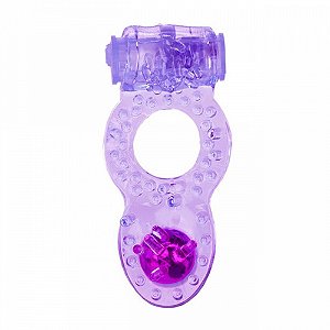 ANEL PENIANO VIBRADOR COM TRIPLA ESTIMULAÇÃO LILÁS