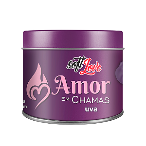 VELA TÉRMICA BEIJÁVEL PARA MASSAGEM AMOR EM CHAMAS UVA