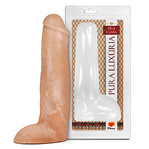 PRÓTESE REALÍSTICA EM SILICONE 27 X 5,5CM BEGE PURA LUXÚRIA