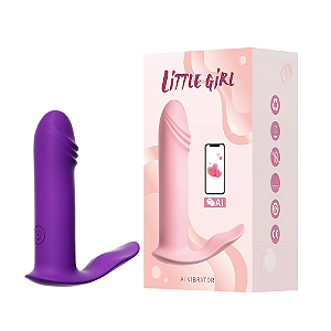 VIBRADOR RECARREGÁVEL CONTROLADO POR APLICATIVO WIRELESS COM 10 MODOS LITTLE GIRL ROXO