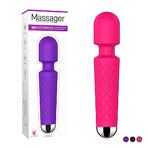 VIBRADOR VARINHA MÁGICA 20 MODOS DE VIBRAÇÃO E 8 NÍVEIS DE VELOCIDADE RECARREGÁVEL MASSAGER CORES