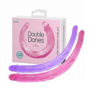 PRÓTESE REALÍSTICA DUPLA 42 X 3,5CM COM VEIAS SALIENTES DOUBLE DONES II CORES