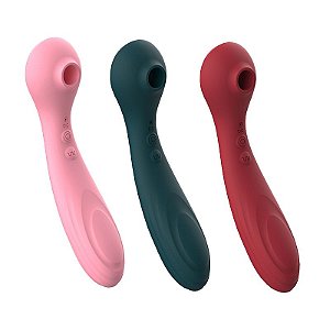 VIBRADOR LUXUOSO PONTO G E CLITÓRIS COM 10 MODOS DE VIBRAÇÕES E 3 MODOS DE PULSAÇÃO RECARREGÁVEL BORNI CORES