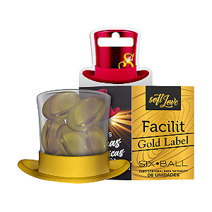 BOLINHA EXCITANTE ANAL 10X1 FACILIT GOLD SIX BALL 6 UNIDADES