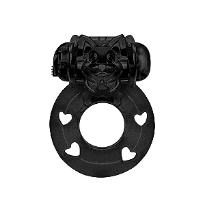 ANEL PENIANO VIBRADOR COM BICHINHO PRETO