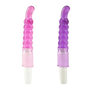 VIBRADOR PLUG ANAL OU VAGINAL ESCALONADO PONTO G EM JELLY CORES