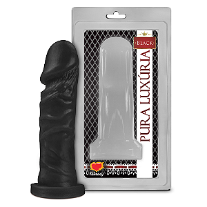 PRÓTESE REALÍSTICA EM SILICONE 15,3 X 4CM PRETO PURA LUXÚRIA