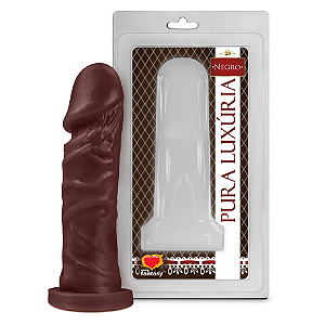 PRÓTESE REALÍSTICA EM SILICONE 15,3 X 4CM MARROM PURA LUXÚRIA