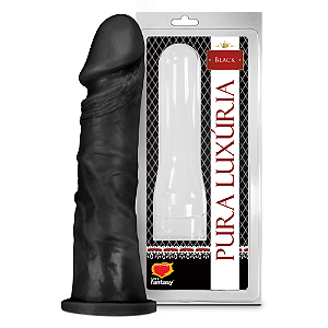 PRÓTESE REALÍSTICA EM SILICONE 18,5 X 4,2CM PRETO PURA LUXÚRIA