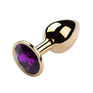 PLUG ANAL DE METAL DOURADO M COM JOIA REDONDA