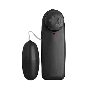 VIBRADOR CÁPSULA MULTIVELOCIDADES CONTROLE COM FIO BULLET PRETO