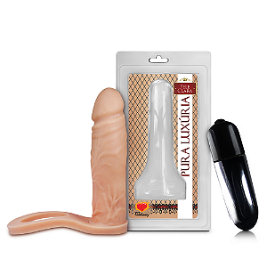 ANEL PENIANO COMPANHEIRO 12 X 3CM BEGE COM VIBRADOR