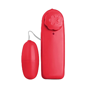 VIBRADOR CÁPSULA MULTIVELOCIDADES CONTROLE COM FIO BULLET VERMELHO