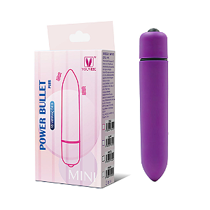 VIBRADOR CÁPSULA AVELUDADA COM 10 MODOS DE VIBRAÇÃO POWER BULLET ROXO
