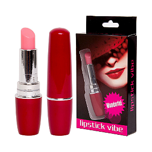 VIBRADOR DISCRETO EM FORMATO DE BATOM VERMELHO