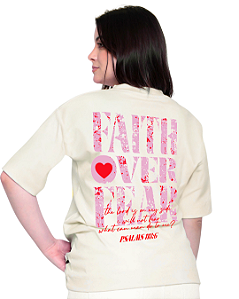 Camiseta Feminina Max Faith Over Fear Off-white