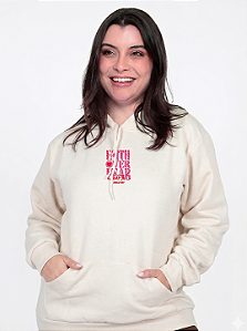 Moletom Feminino Faith Capuz Off White