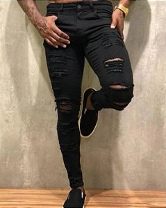 Calça Jeans Austin Black Destroyed
