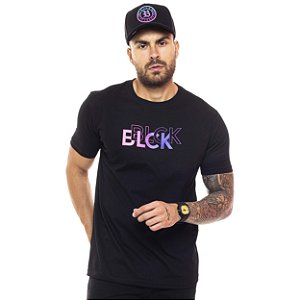 Camiseta Preta BLCK Pink Degradê