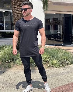 Camiseta long style man black