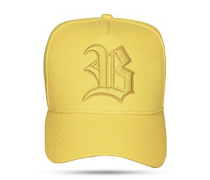 Boné Amarelo Snapback Logo Alto Relevo