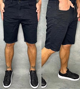 Bermuda Jeans Basic Preta