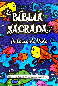 BÍBLIA SAGRADA PALAVRA DA VIDA - CAPA PEIXE / AZUL