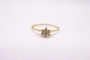 ANEL CHUVEIRO OURO AMARELO C/ DIAMANTES
