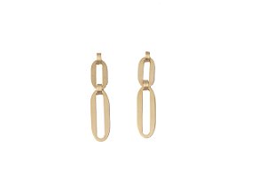 Brinco ouro amarelo pingente vazado