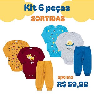 Kit Body Bebê 6 peças sortidas