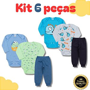 Kit 6 peças Dino + Dino ovo