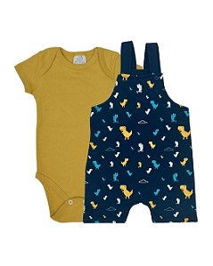 Conjunto Jardineira Dino Game