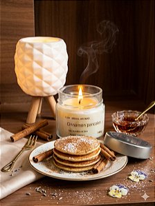 Vela Aromática Artesanal Cinnamon Pancake - Cheirinho de Café da Manhã (140g)