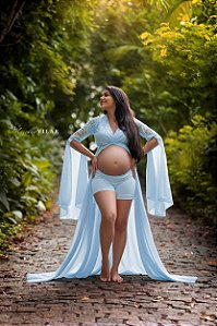 Vestido para fotografia de gestante em renda -Sophia