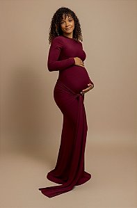Vestido Aurora Intense para Ensaio Fotográfico de Gestante