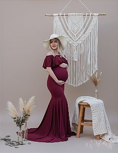 Vestido para ensaio gestante ciganinha