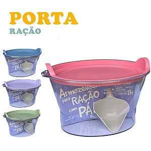 Armazenador de Ração com Pá Capacidade 1KG - Família de Estimação