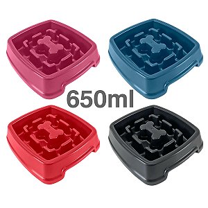 Comedouro Lento Educativo Interativo 650ml Cães e Gatos