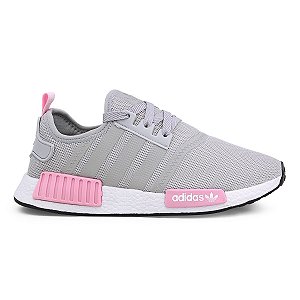 tenis nmd cinza e rosa