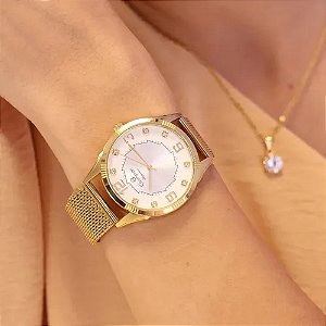Relógio Feminino Champion Analógico CN25814M - Dourado