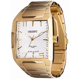 Relogio Dourado Quadrado Orient Masculino GGSS1007 S2KX