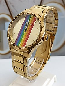 Relógio Mondaine Analogico Dourado 32556lpmde1