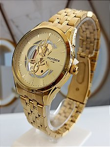 Relógio Dourado Feminino Mondaine 32526LPMVDE1