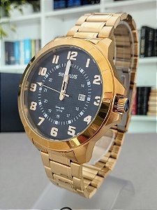 Relógio masculino 44100GPSVDA2 aço dourado Seculus
