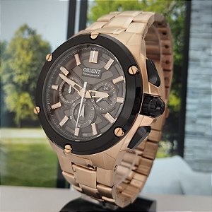 RELÓGIO ORIENT ETERNAL MASCULINO CRONÓGRAFO MGSSC052 DOURADO