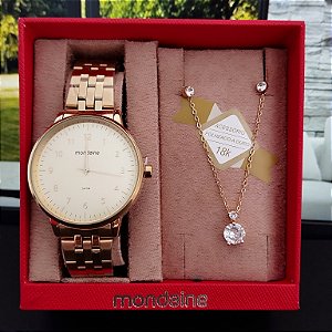 Relógio Mondaine Feminino Dourado 32596LPMKDE1